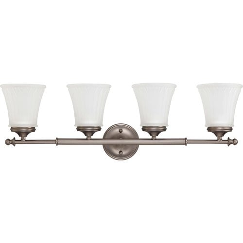 Nuvo Lighting 60/4014 Teller Four Light Bathroom Fixture with Frosted Etched Glass