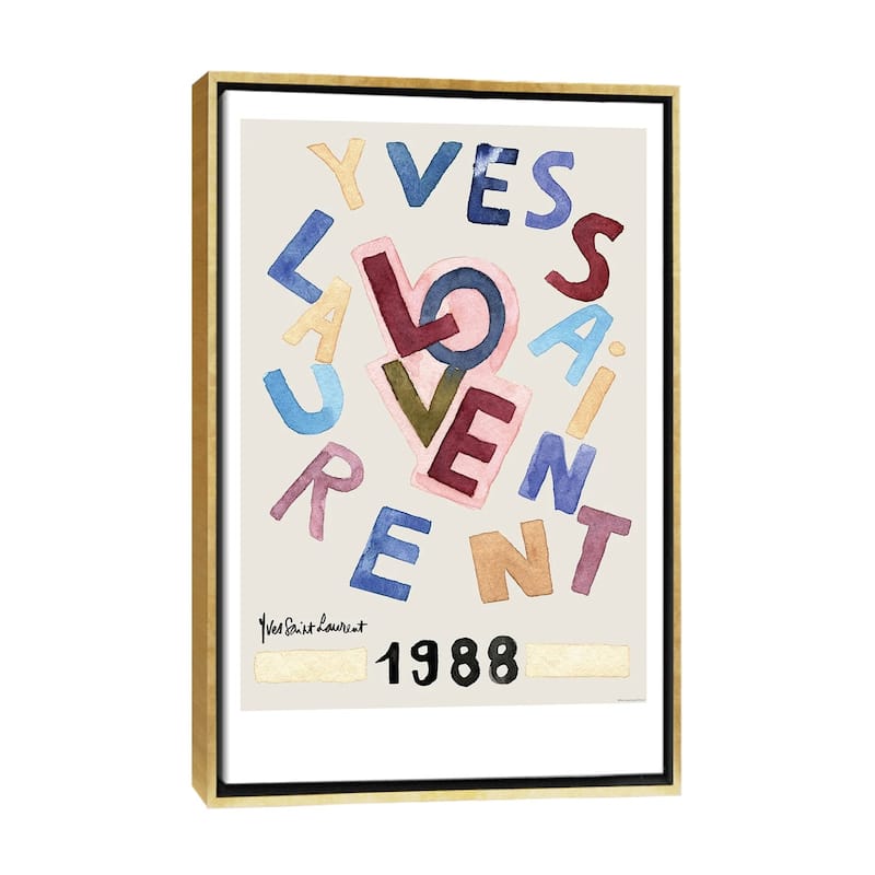 iCanvas "Vintage Love" by Mercedes Lopez Charro Framed Canvas Print - Gold - 48x32