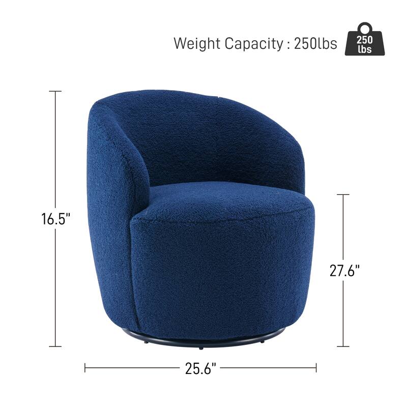 Ouyessir Modern Teddy Upholstered Swivel Barrel Chair(Set of 2)