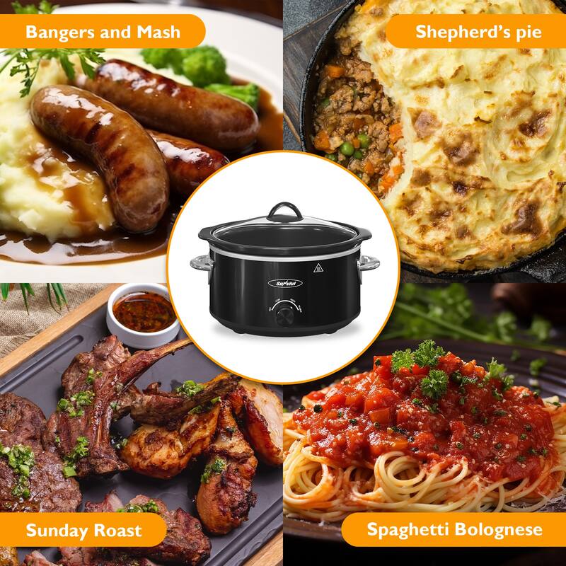 4 Quart Slow Cooker with 3 Heating Settings