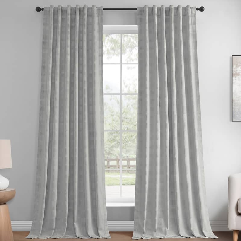 Exclusive Fabrics Lounge Embossed Velvet Curtains - Room Darkening Rod Pocket Curtain for Bedroom & Living Room (1 Panel)