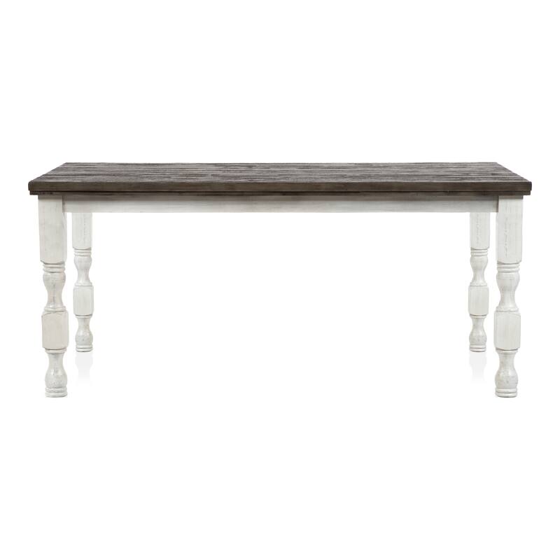 Furniture of America Ionessa Rustic Antique White 79-inch Counter Height Table