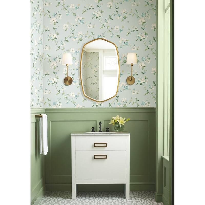 York Wallcoverings Dogwood Light Blue Wallpaper