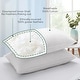 preview thumbnail 15 of 16, 2 Pack Medium Goose Feather Down Bed Pillows with Soft Cotton Cover - White