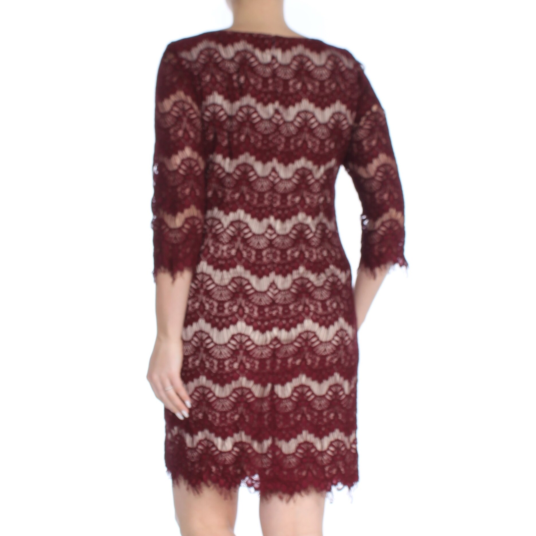 burgundy lace shift dress