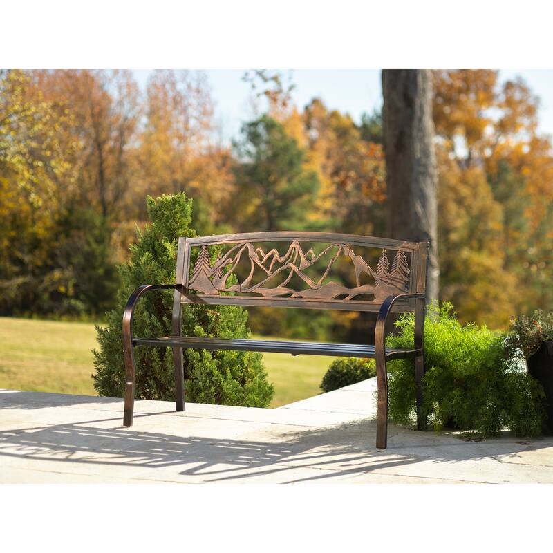 48 in. Metal Garden Bench, Mountain View