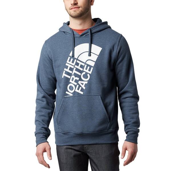 The North Face Men S Jumbo Logo Half Dome Pullover Hoodie Shady Blue Heather Tnf White On Sale Overstock