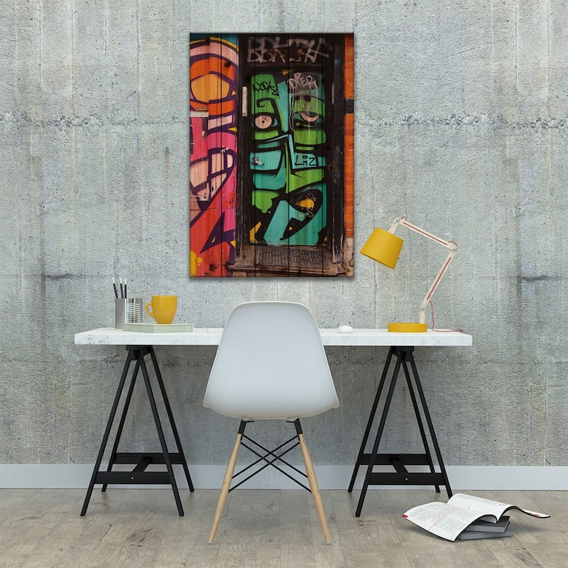 Chicago Print On Wood by Bethany Young - Multi-Color