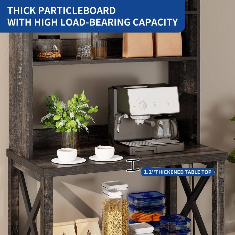 Moasis 5 Tier Kitchen Bakers Rack with Storage Shelves Microwave Oven Stand Kitchen Shelf Organizer