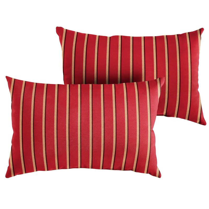 Sunbrella Harwood Crimson Indoor/Outdoor Knife Edge Pillow (Set of 2)
