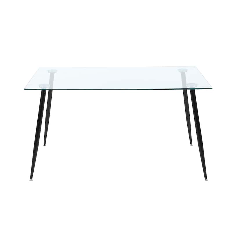 Somette Roberta 4-Legged Matte Black Dining Table - 31" x 55"
