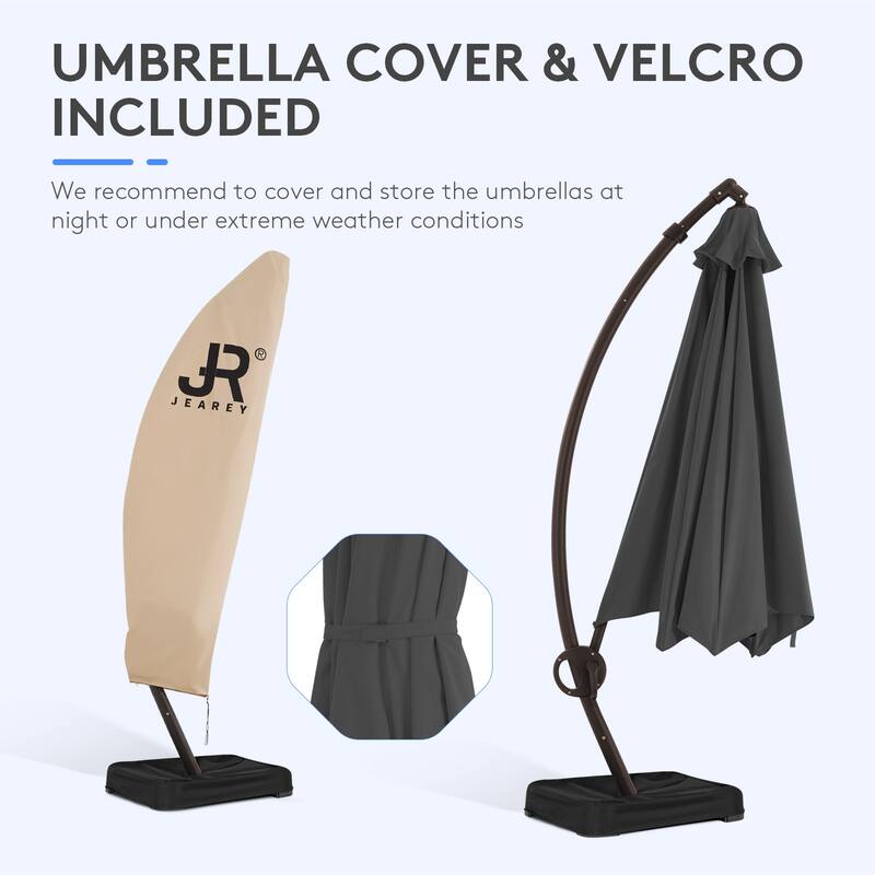 10 ft.Aluminum Curvy Cantilever Offset Hanging Patio Umbrella With Sandbag Base
