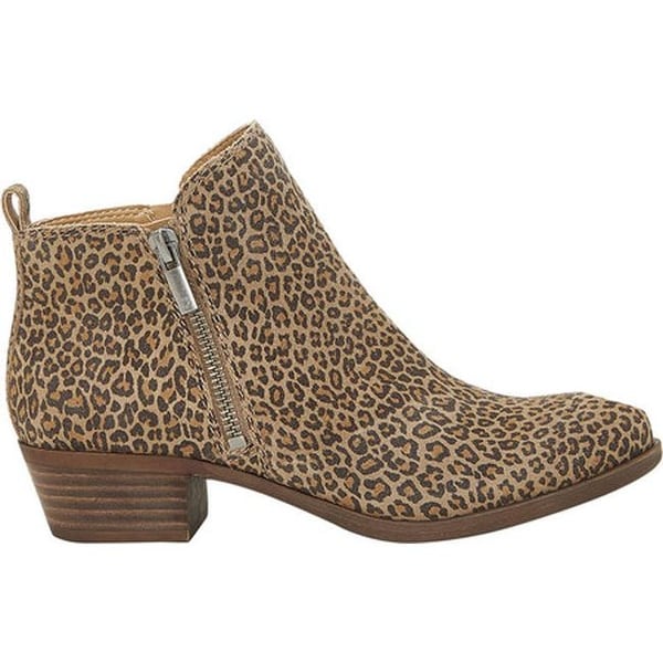 Lucky Brand Women's Basel Ankle Bootie Eyelash Leopard Ankle Boots 