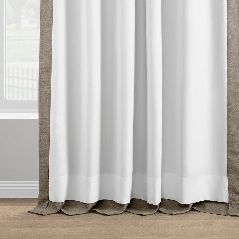 Exclusive Fabrics Italian Faux Linen Room Darkening Curtains for Bedroom & Living Room Curtains - Single Panel Window Curtains