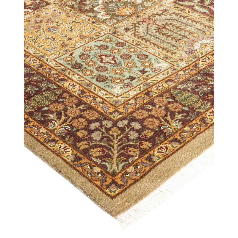 Overton Hand Knotted Wool Vintage Inspired Traditional Mogul Ivory Area Rug - 4' 3" x 6' 0"
