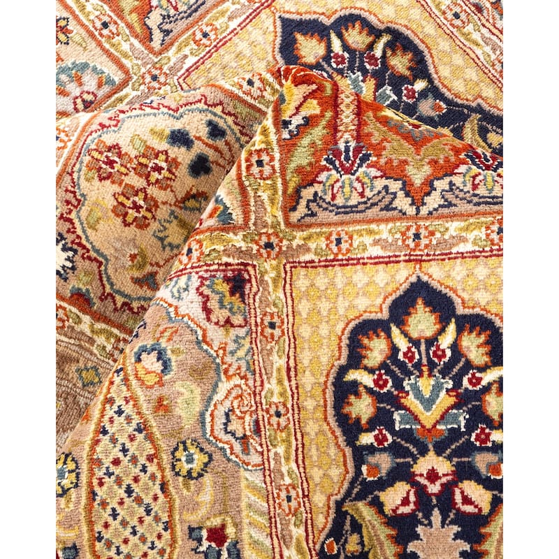 Overton Hand Knotted Wool Vintage Inspired Traditional Mogul Brown Area Rug - 9 x 12