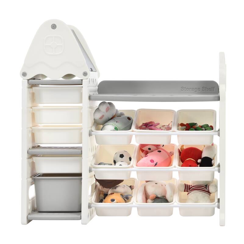 Multi functional Nursery Organizer with 14 Bins - Gray