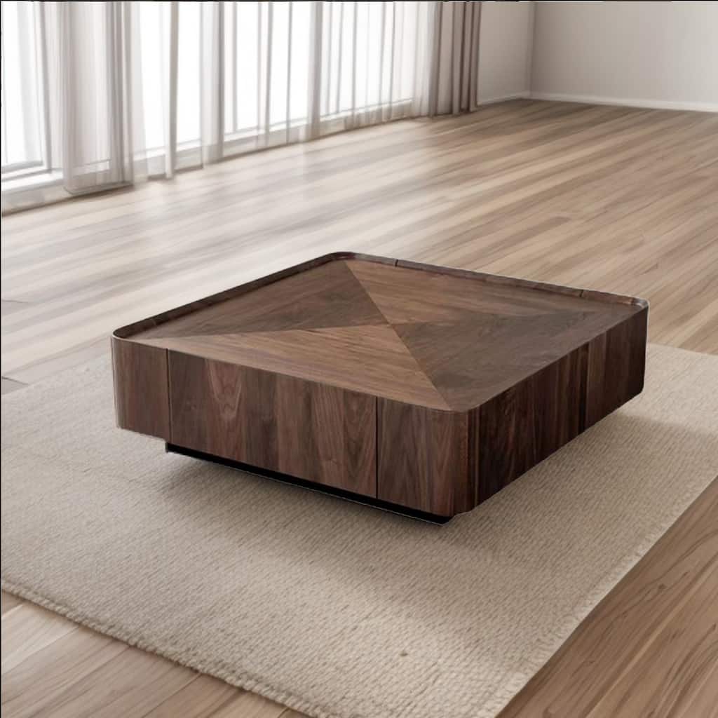 JAISWAY Light Luxury Modern Square Coffee Table with Drawers