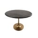 preview thumbnail 7 of 42, Carolina Living Alden Wood Top 36" Round Dining Table Warm Black, Antique Gold