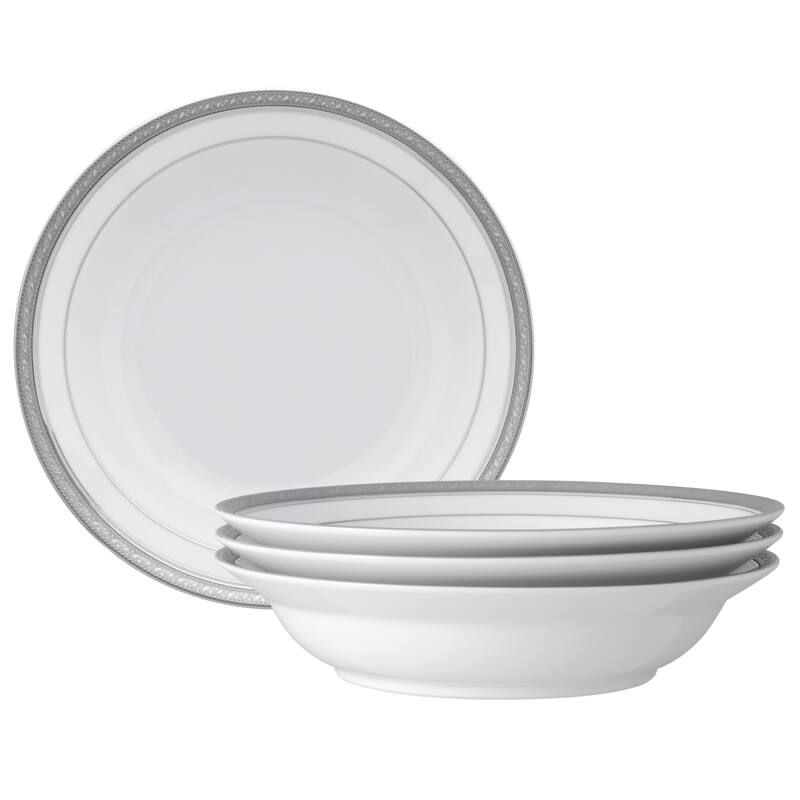 Crestwood Gold Set of 4 Rim Dinner Bowls, 10", 25 oz. - 4 Piece - Platinum