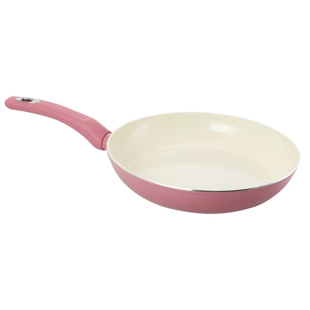 Gibson Plaza Cafe 12 inch Aluminum Frying Pan with Soft Touch Handle in Lavender