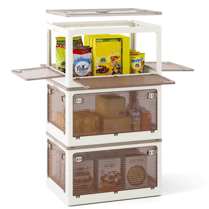 Costway 3/6 Pack Stackable Storage Bins with Lids 54 Gallon - 3 Pack