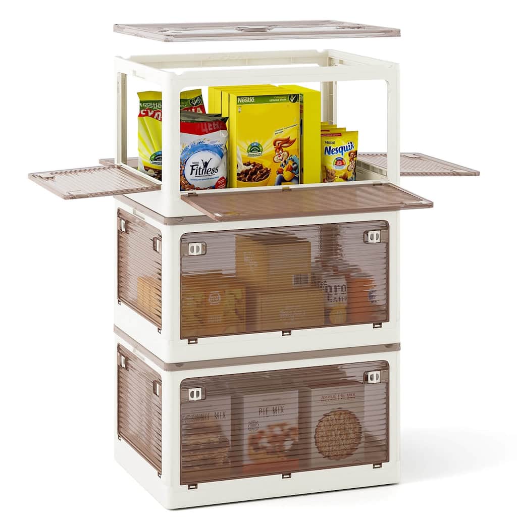 Costway 3/6 Pack Stackable Storage Bins with Lids 54 Gallon