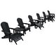 preview thumbnail 31 of 85, Vineyard HIPS Outdoor Folding Eco-Friendly All Weather Seashell Adirondack Chairs (12-Piece Conversation Set)
