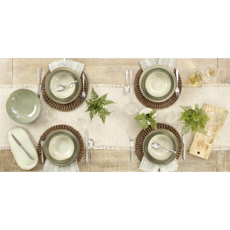 Oneida Organic Shades 2-Piece Serving Set, Bowl & Tray Set - Bowl: 9.84" x 9.72" Tray: 12.99" x 6.69"