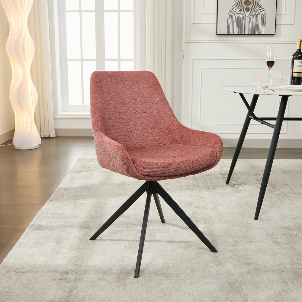 Swivel Dining Chairs,Mid Century Modern Dining Room Chairs with Metal Frame (one chair)