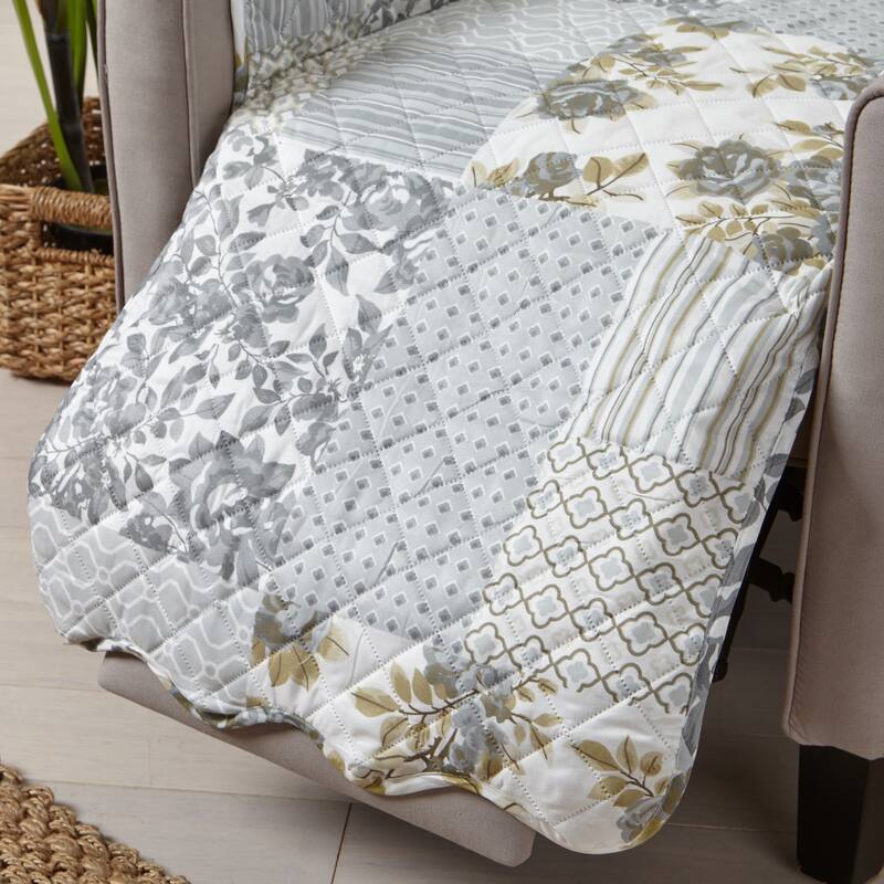Reversible Recliner Cover Patchwork Pet Furniture Protector Slipcover