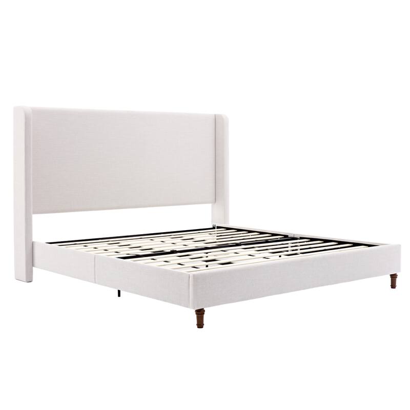 Tall Headboard Upholstered Bed/54" High Headboard/Elegant Simplicity/No Box Spring Needed/Easy Assembly/California King