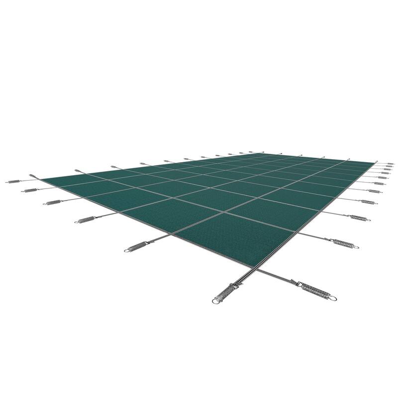 Rectangular Inground Pool Cover Mesh Winter Safety Cover Green