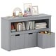 preview thumbnail 2 of 42, Costway Storage Cabinet 3 Drawer Chest w/Wheels Large Storage Cube - See Details Grey