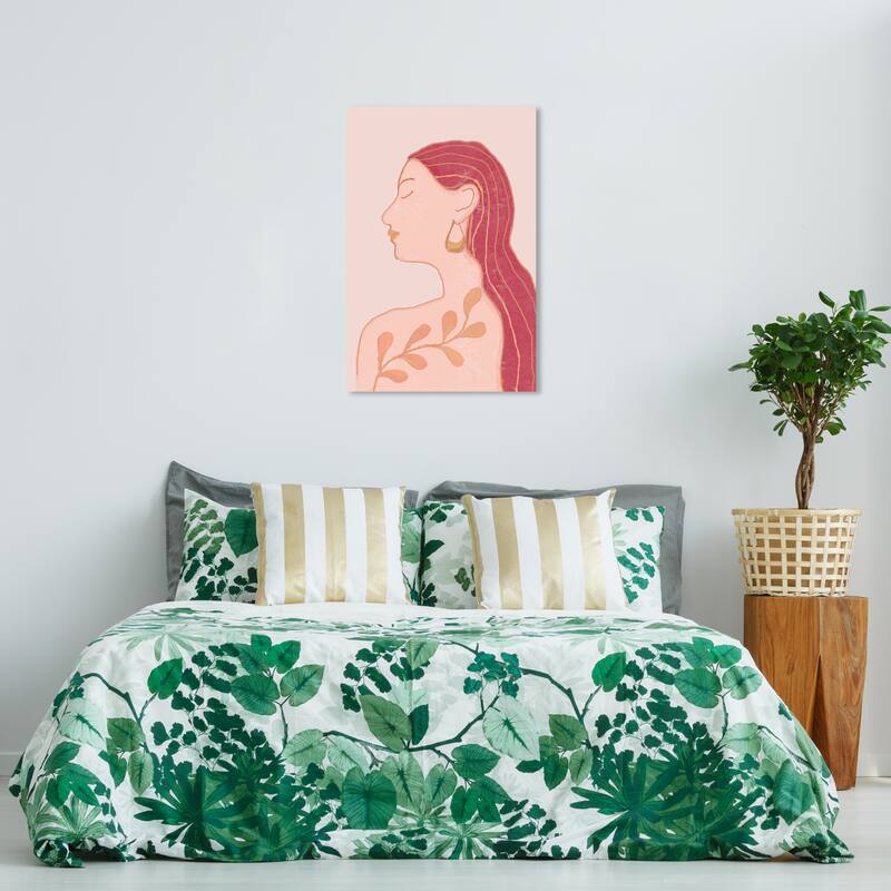 Wynwood Studio Canvas People and Portraits Natural Herbs Girl Red and Dark Red Traditional Wall Art Canvas Print - 36 x 24