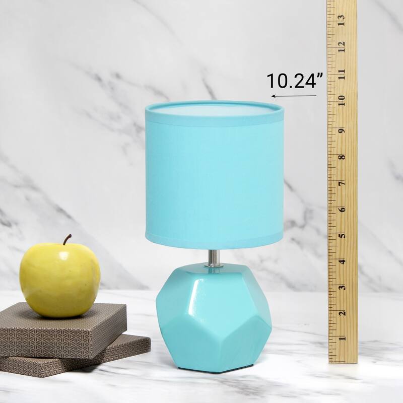 Geometric Table Lamp With Long Drum Shade - 10.5" - Blue
