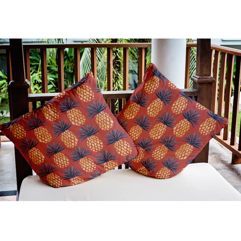 Pineapple Stripes Nautical Indoor/Outdoor Throw Pillow