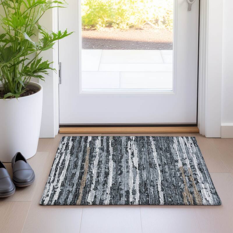 Premium Washable Super Soft Modern Ombre Stripes Mayfield Rug - Shadow - 1' 8" x 2' 6" - Rectangle