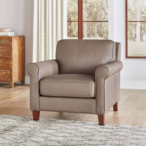 Hydeline Laguna Top Grain Leather Armchair With Feather, Memory Foam and Springs