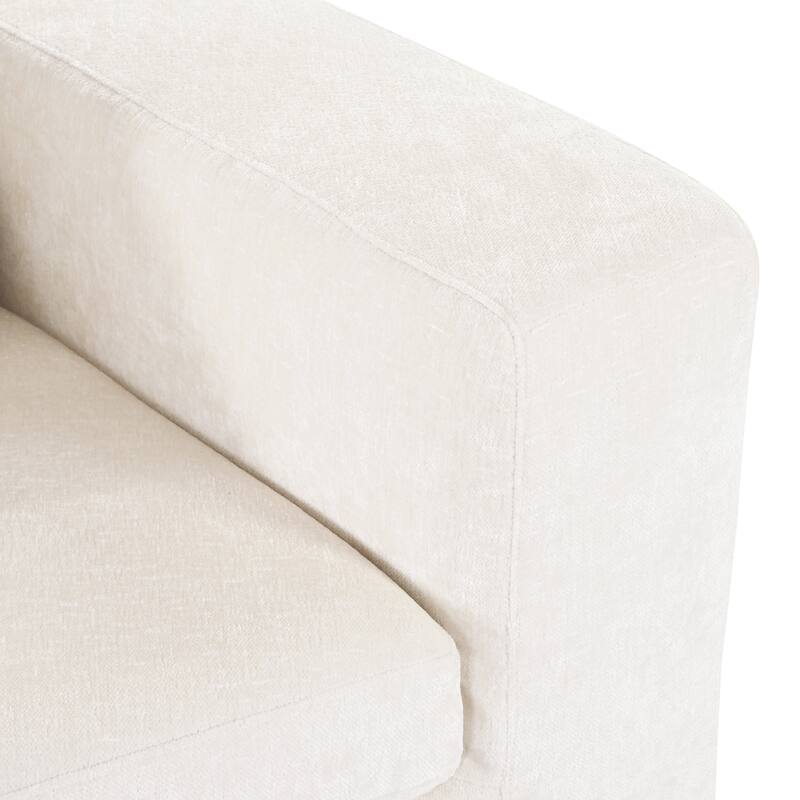 115.7" Chenille Modular Sofa Set with Curved Design - 4-Seater and 5 Cushions (No Assembly Required)