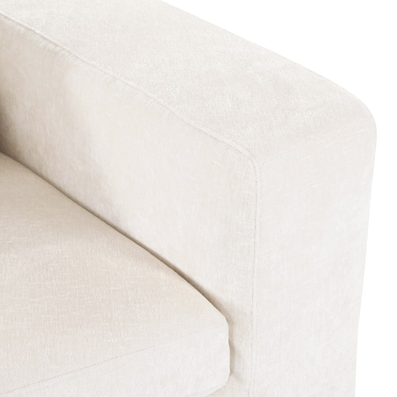 115.7" Pure Foam 2-Piece Sofa Set, 4-Seater, Chenille Jacquard, Curved, No Assembly, Beige