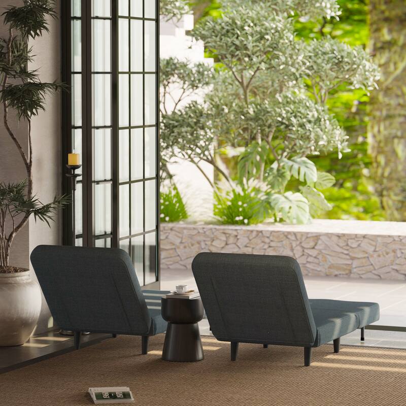 Convertible Chair Bed Accent Chair Foldable Linen Chaise Lounge Grey Sofa Bed with Adjustable Backrest