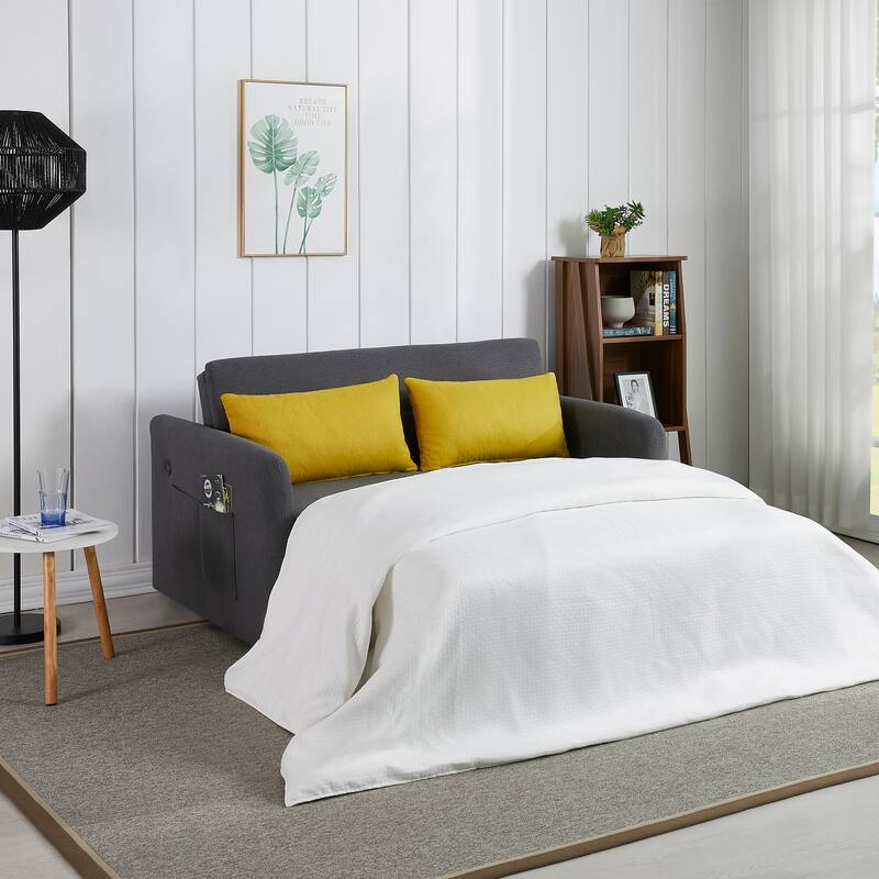 Pull Out Sofa Bed with USB Ports Grey
