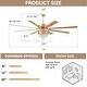 preview thumbnail 7 of 9, 72" Crystal Ceiling Fan Fandelier with Lights and Remote Noiseless DC Motor, Retro/Farmhouse Lighting - 72 Inches