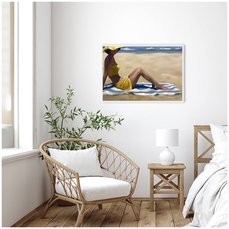 Kate and Laurel Sylvie Sunny Side Framed Canvas by Mary Sparrow
