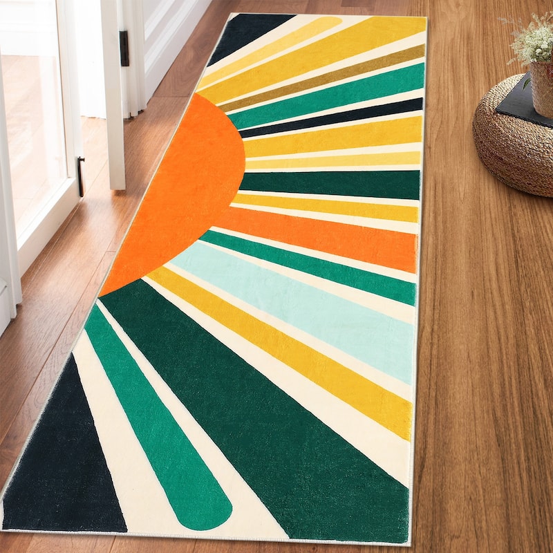 Garvee Rainbow Sol Kids Area Rug