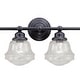 preview thumbnail 7 of 6, Huntley 4-Light 32 in. W Oil Rubbed Bronze Bathroom Vanity Lighting Fixture, Clear Seeded Schoolhouse Glass, LED Compatible