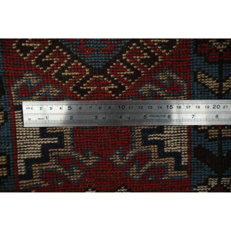 Hand Knotted Oriental 100% Wool Carpet Traditional Geometric Oranges & Rust Yalameh Area Rug - 11' 9'' X 8' 5''