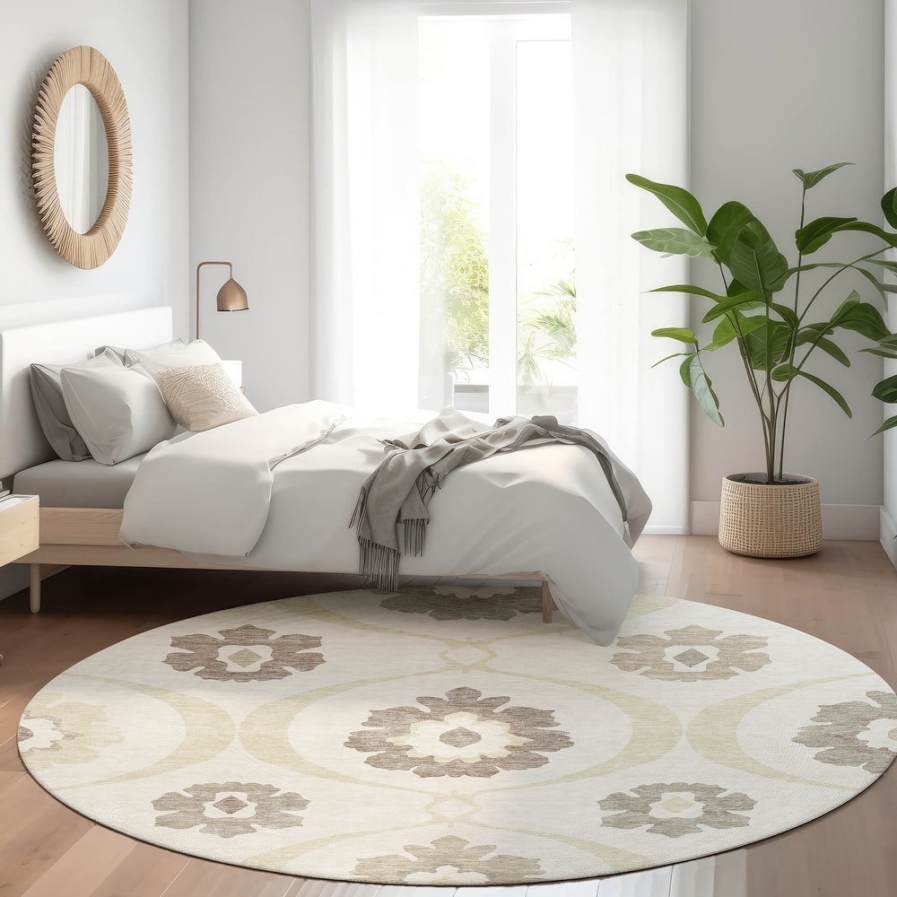 Premium Washable Super Soft Floral Scallops Mayfield Rug