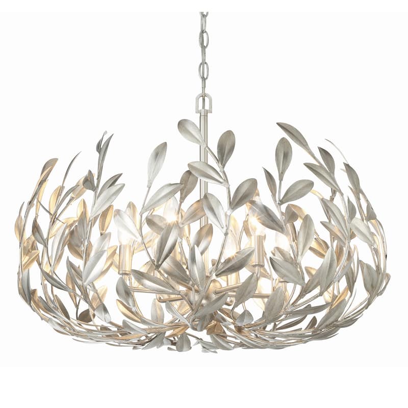 Crystorama Lighting Group 533 Broche 6 Light 27" Wide Taper Candle - Antique Silver